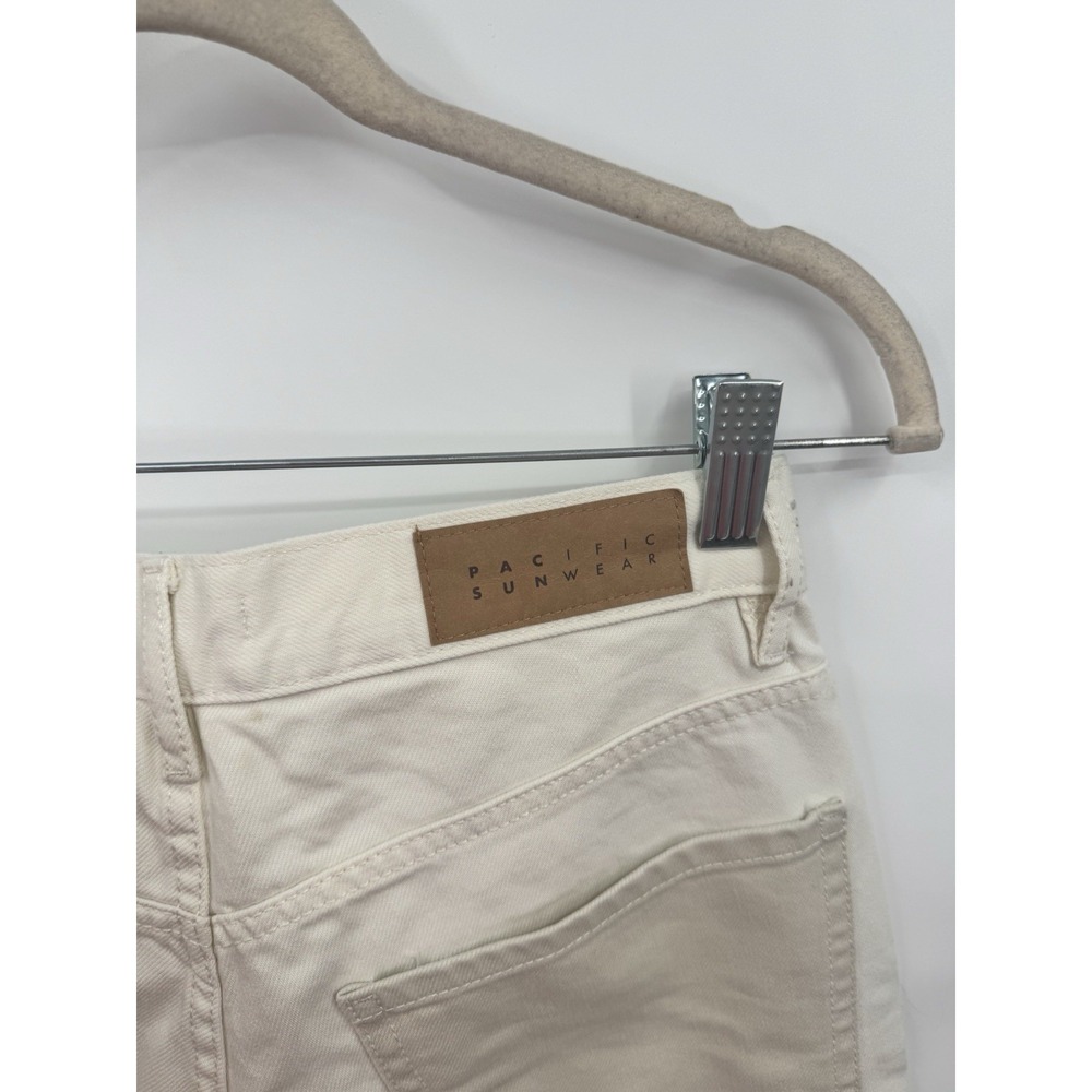 Pacsun Eco Off white Patchwork Dad Jean Women 27 Biege Cream Grunge Y2K Grunge - Picture 10 of 13